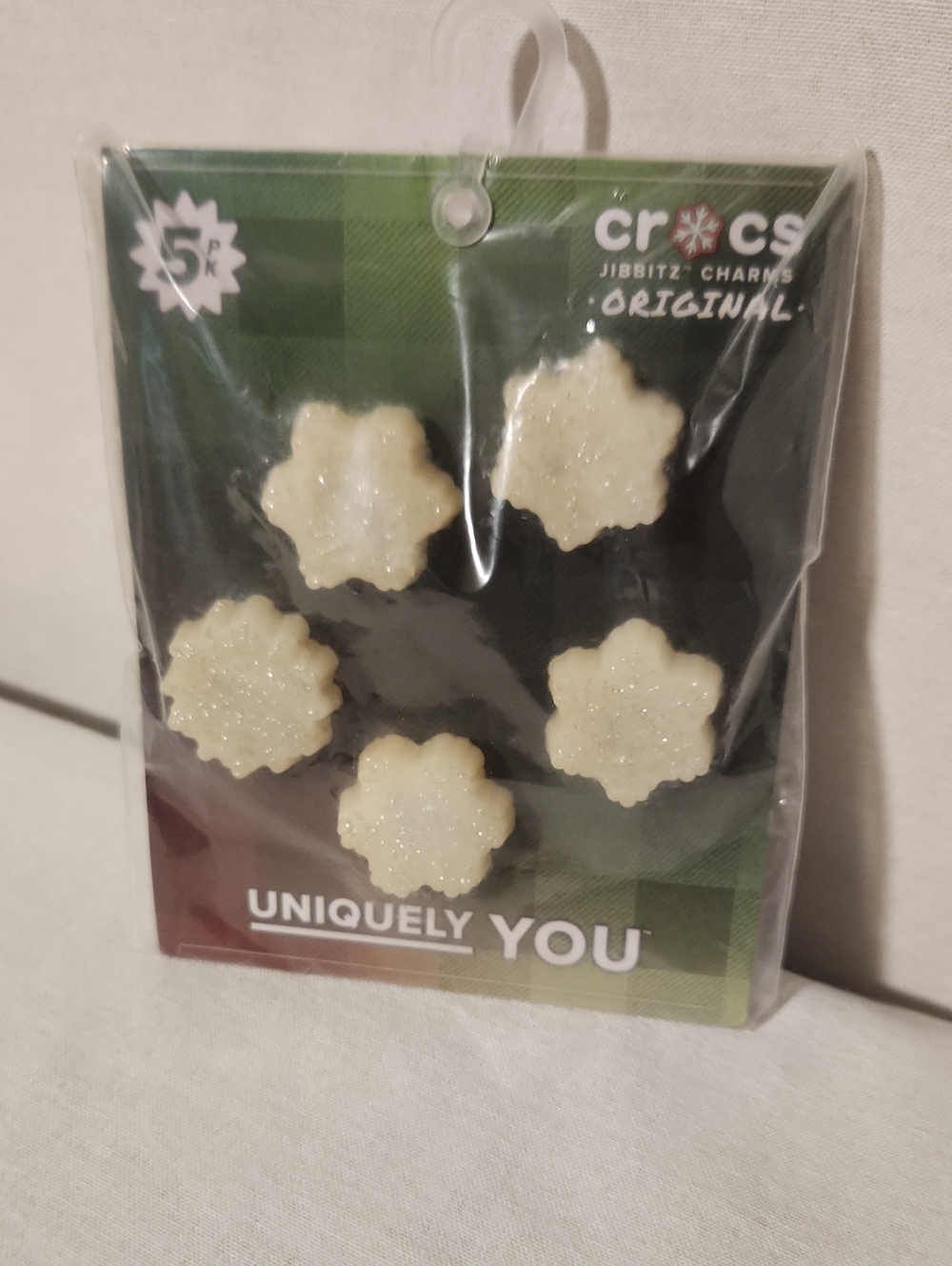 Set of 5 Crocs Jibbitz LED Winter Night Snowflake shoe charms
